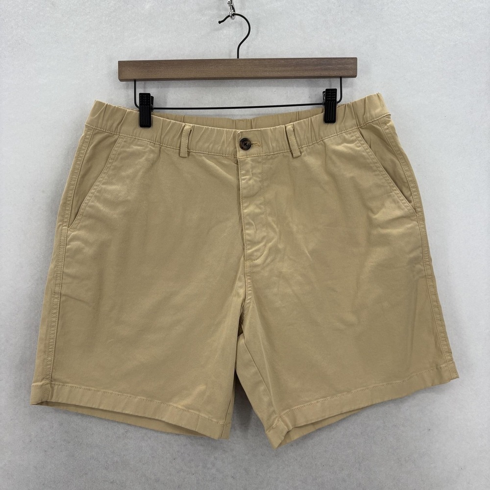 Bearbottom Clothing Shorts Mens XL Beige Chino Stretch 7" Elastic Waist Casual
